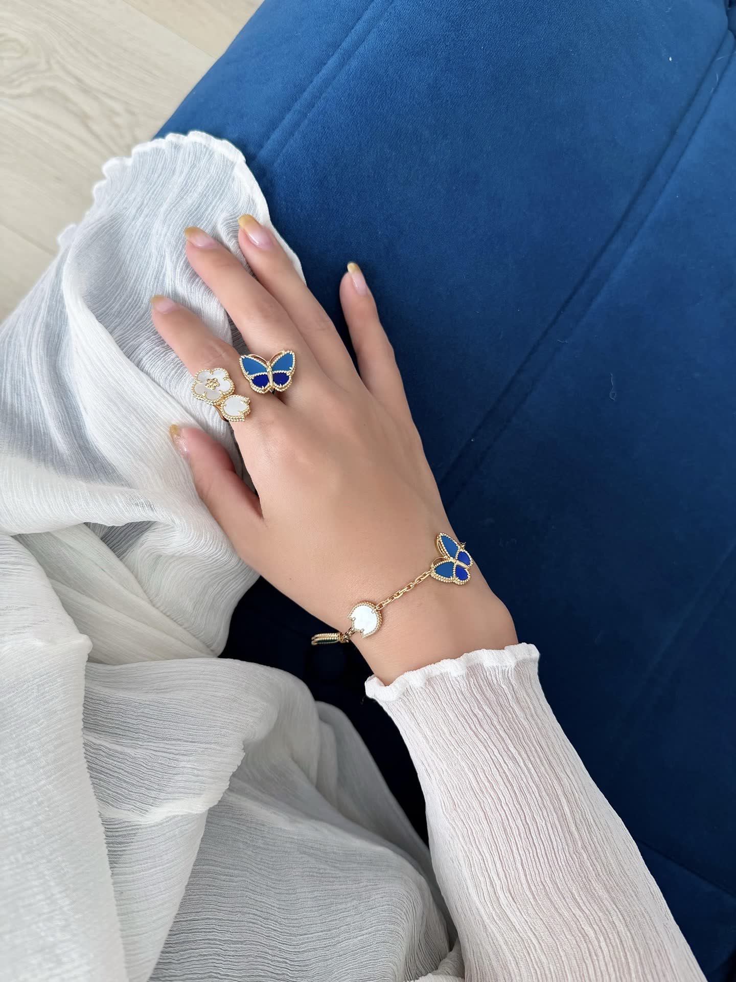 Van Cleef & Arpels Butterfly Ring and Bracelet Set